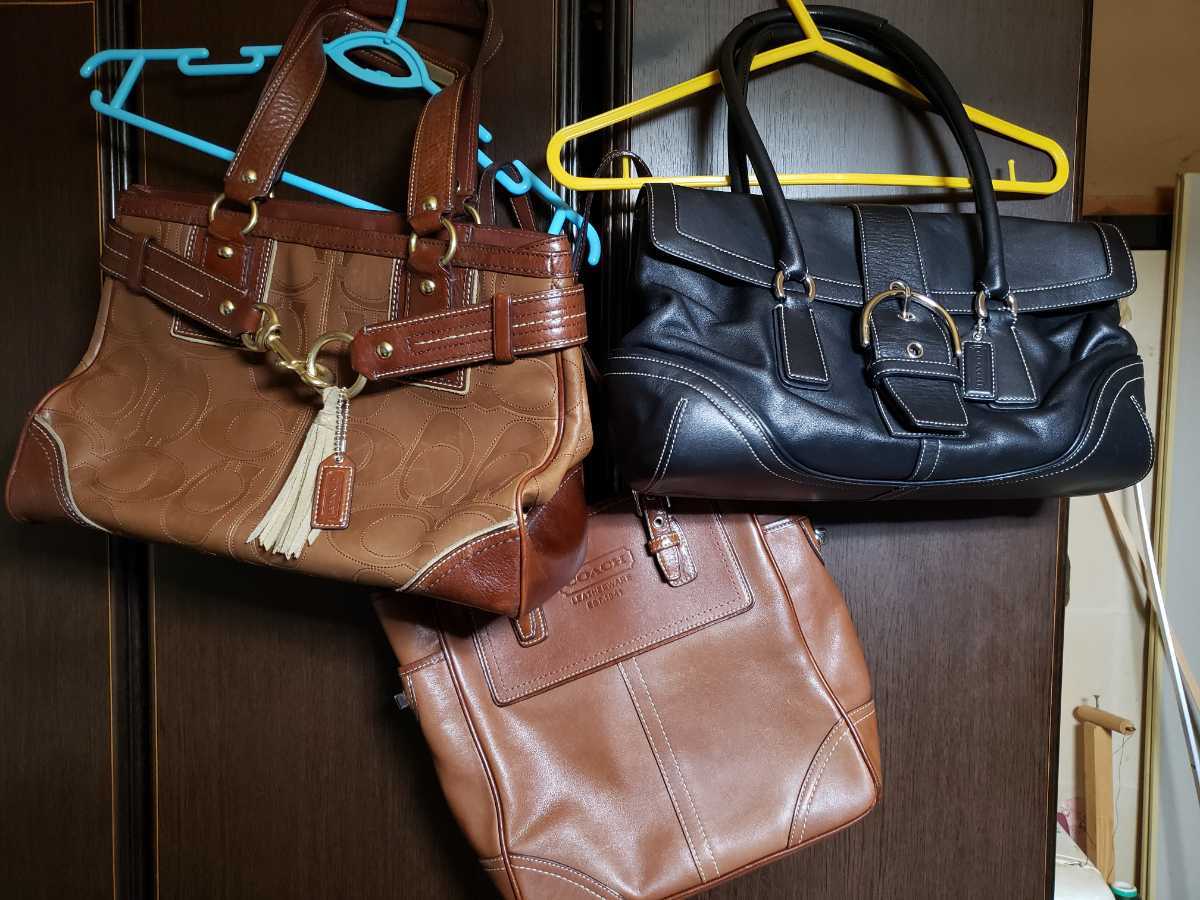 オールドコーチ COACH レザーバッグ 3点 シグネチャー トートバッグ 