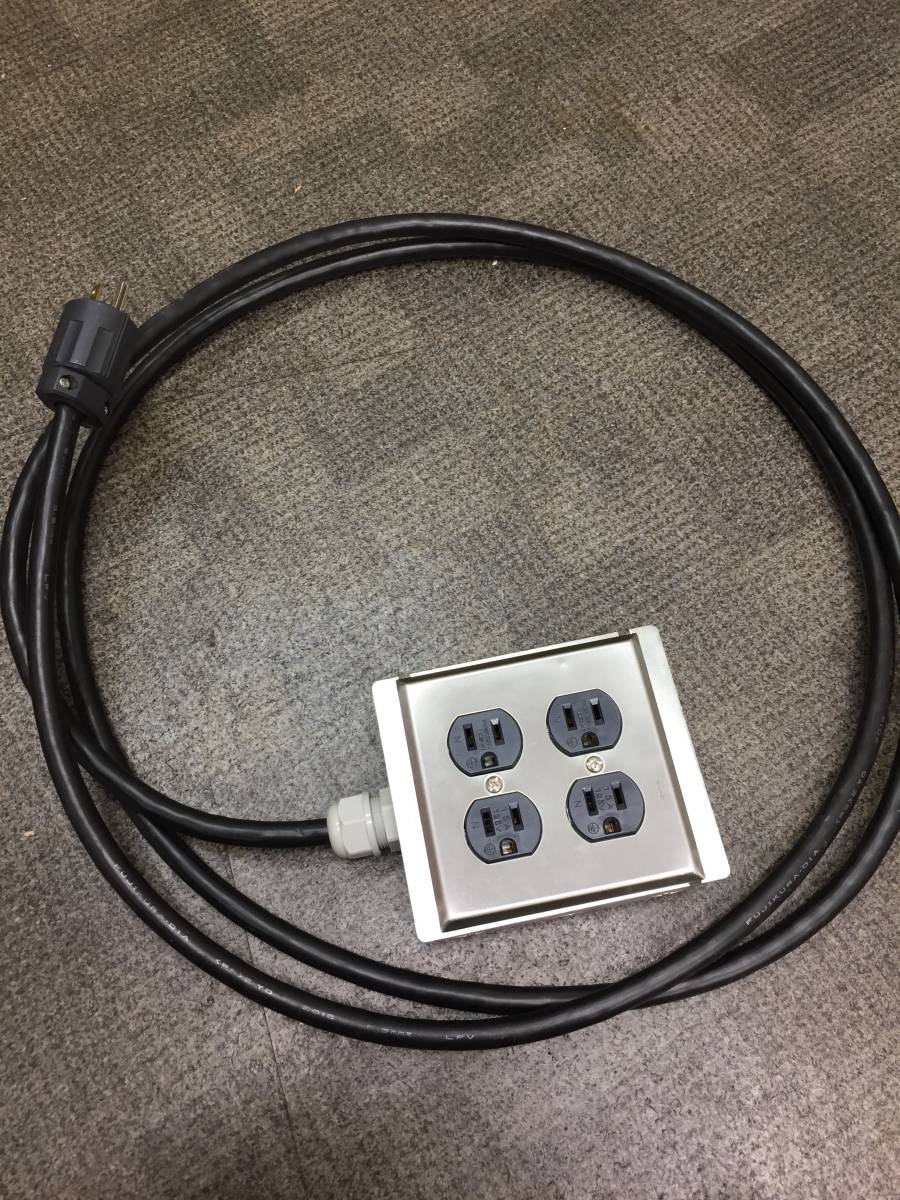 非メッキ 4口電源タップ オーディオ機器 Belden非メッキWN1512K4口2P