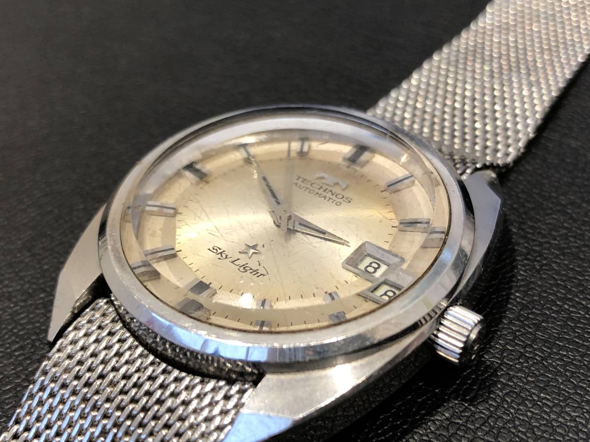 5929】TECHNOS テクノス Sky Lighr オートマ腕時計 稼動品 