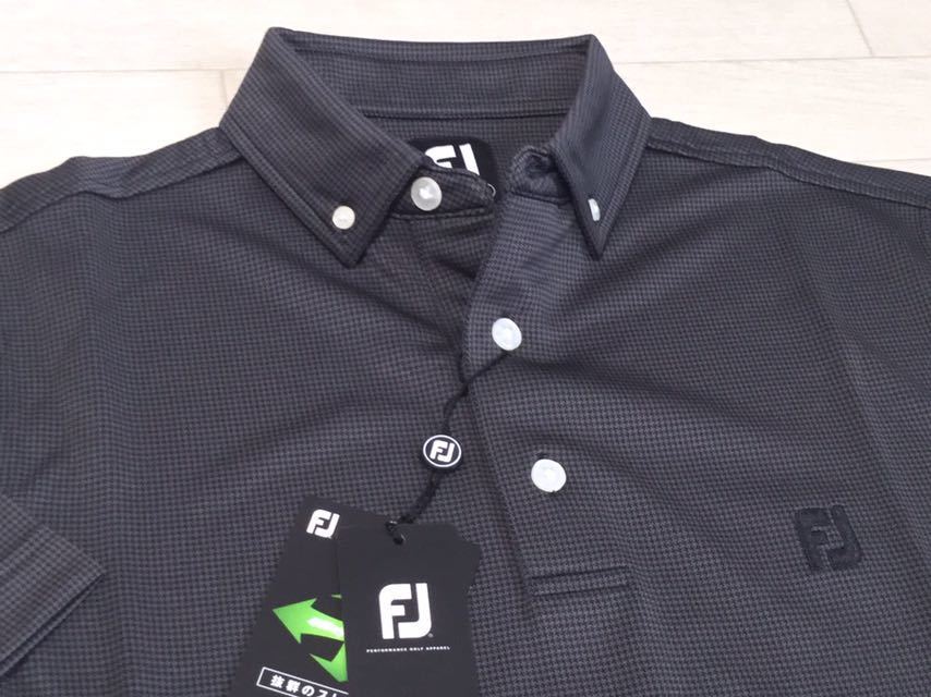 豊富な，HOT フットジョイ FootJoy 千鳥柄 吸汗速乾 4WAYストレッチ 半袖ボタンダウンシャツ/黒/サイズL/送料188円(タイトリスト)｜売買されたオークション情報、yahooの商品情報をアーカイブ公開 - オークフ シャツ