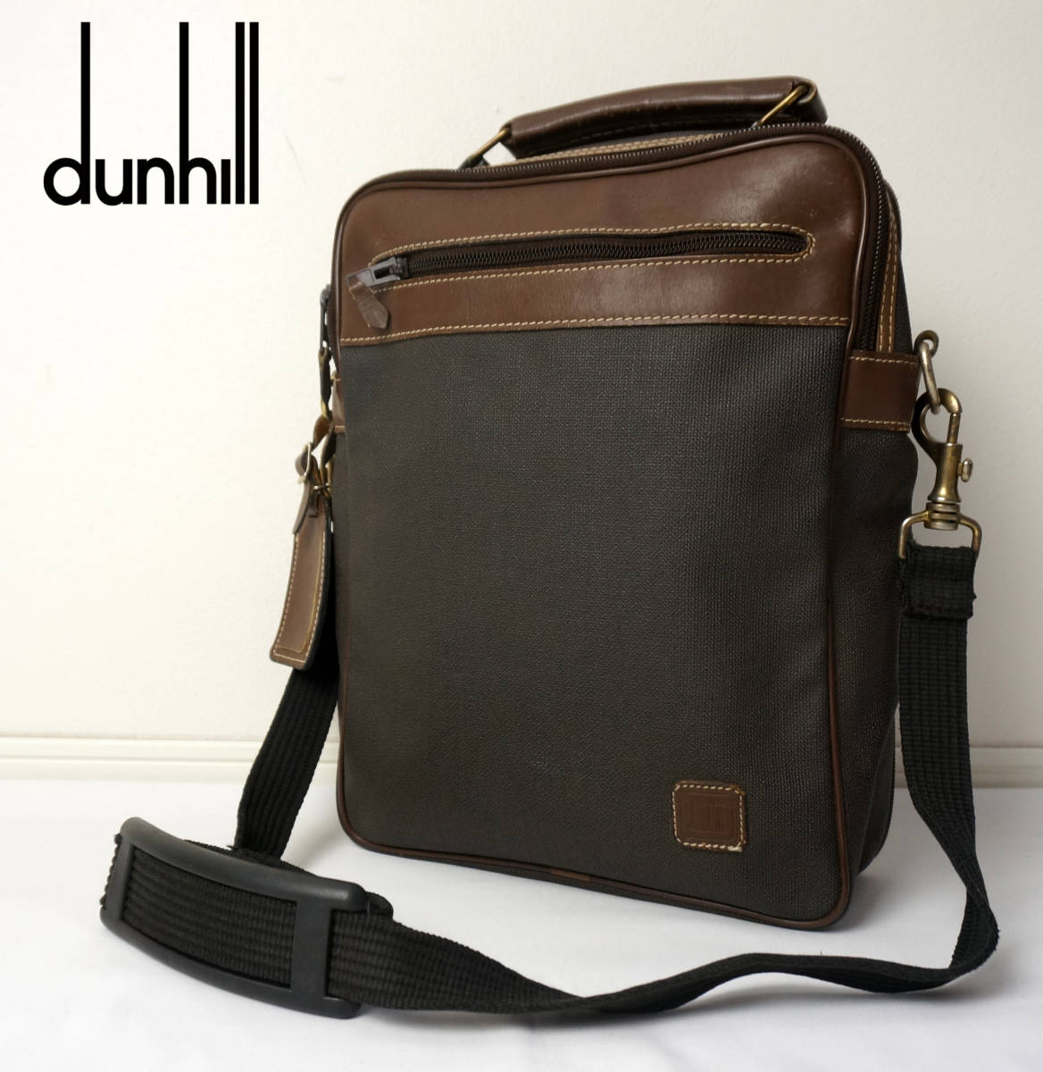 激安大特価，豊富な フランス製 ダンヒル dunhill PVC&times;レザー 縦型 ショルダーバッグ A4収納 ビジネスバッグ ハンドバッグ 書類鞄 茶 ブラウン(かばん、バッグ)｜売買されたオークション情報、yahooの商品情報を かばん、バッグ