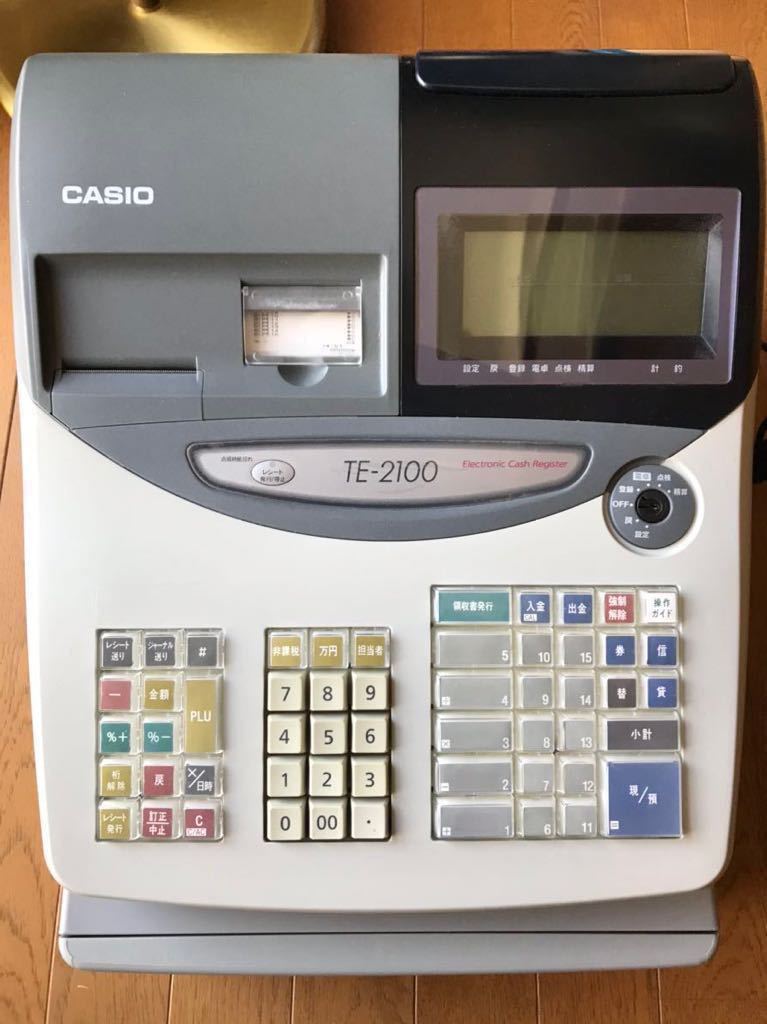 ☆CASIO カシオ TE-2100 電子レジスター 取扱説明書付き☆ カシオ 事務