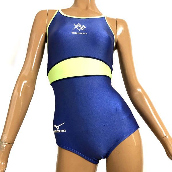 超激得，定番 19 サイズ ミズノ製ルネサンススイミングクラブマーキング女子競泳水着 Oサイズ 光沢スカイブルー 蛍光イエローパイピング(ワンピース)｜売買されたオークション情報、yahooの商品情報をア 女性用