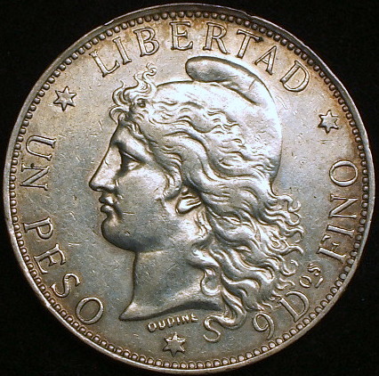 アルゼンチン大型銀貨】（1882年銘 25.0g）