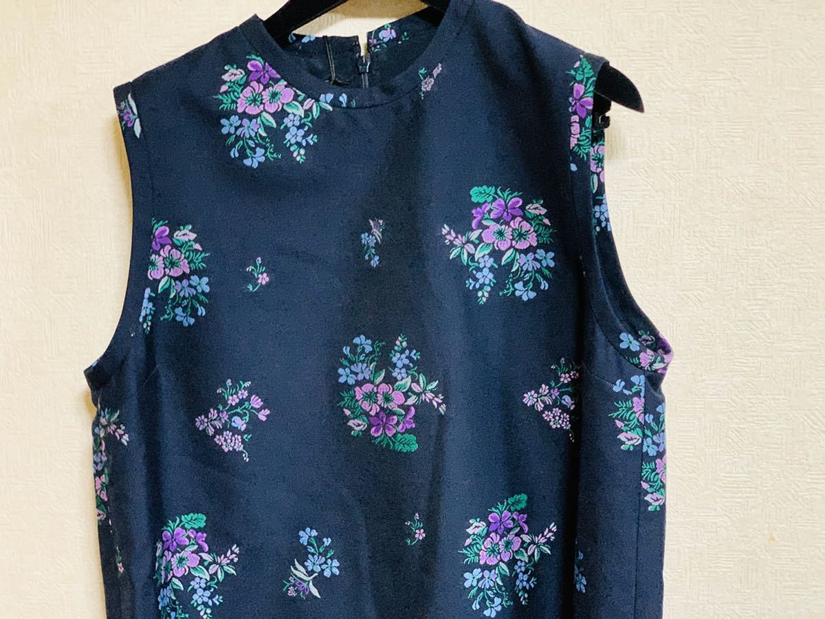 GUCCI チュニックワンピ 期間限定お値下げ○Gucciグッチ19AW紺地花刺繍チュニックワンピース40