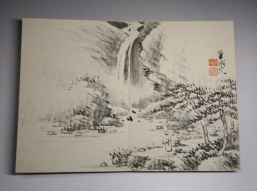 緑屋*x□ 画帳 肉筆書画(画10図) 在銘 人物 山水 花鳥