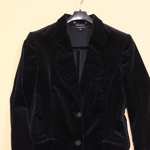 国内正規品◇GUCCI/グッチ ベロア ベルベット 2釦 テーラード 