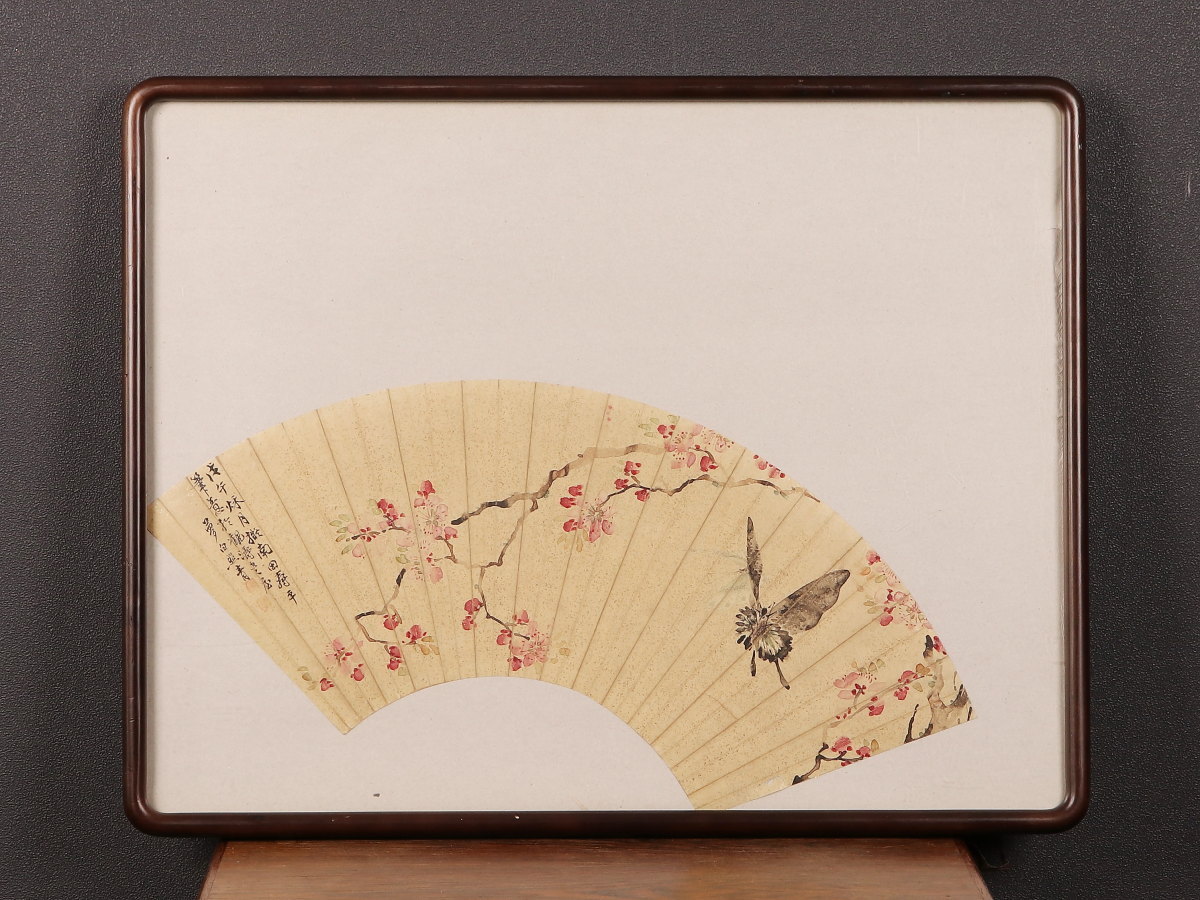 新作，定番 模写 伝来 B4323 王梦白 額装 梅と蝶図 扇面 中国画 王夢白(花鳥、鳥獣)｜売買されたオークション情報、yahooの商品情報をアーカイブ公開 - オークファン 花鳥、鳥獣