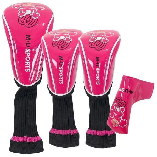 定番人気，人気SALE 1円 MU SPORTS MUスポーツ 703V3900 ヘッドカバー 4個組 ピンク 1W+FW/2+PT(ウッド用)｜売買されたオークション情報、yahooの商品情報をアーカイブ公開 - オークファン ヘッドカバー