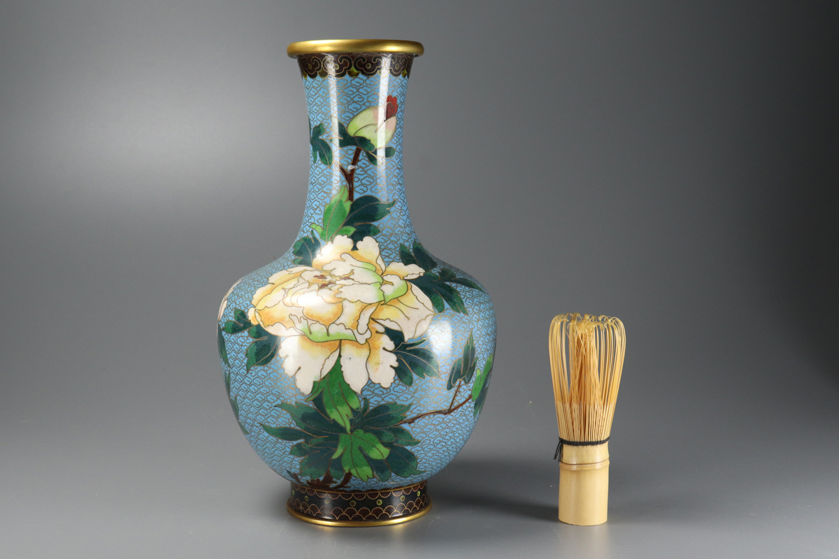 美品】花瓶 七宝 骨董 古玩 置物 インテリア 工芸品 美術品 A3402 美術