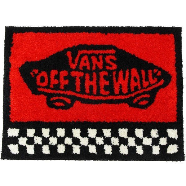 VANS ラグ マット 黒 ブラック チェッカー スケボー ロゴ バンズ