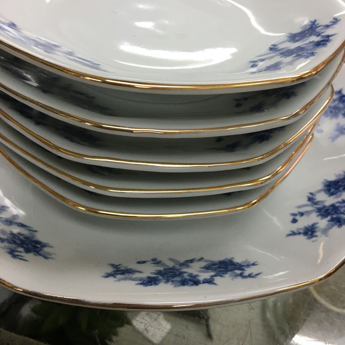 八角皿 | レトロ中華 - 中華 6&frasl;11迄昭和レトロ 平皿 スーパーSALE限定クーポン配布中 角皿 古伊万里 [山水風景文図] 八角絵皿 年代物 染付 kinari 洋食