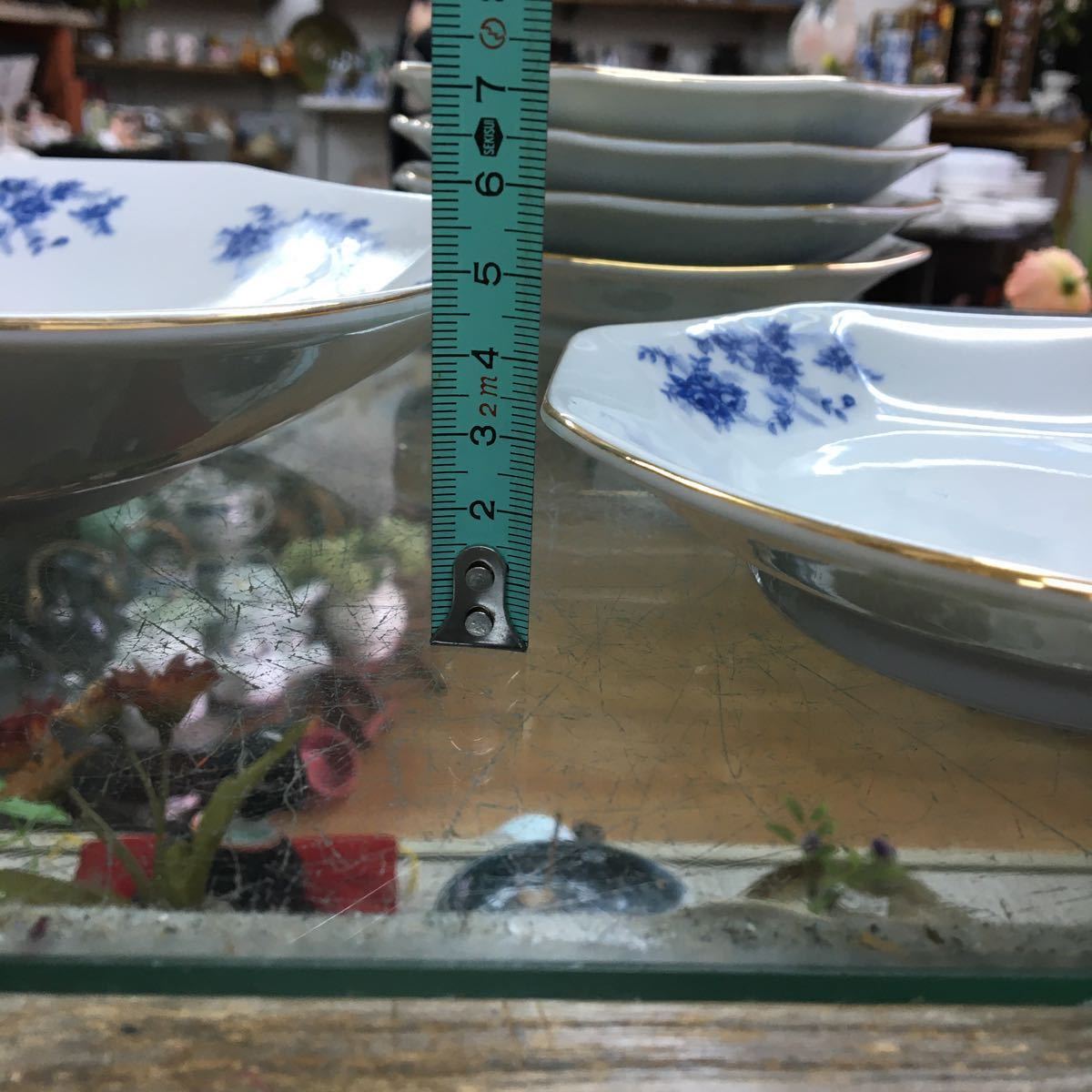 八角皿 | レトロ中華 - 中華 6&frasl;11迄昭和レトロ 平皿 スーパーSALE限定クーポン配布中 角皿 古伊万里 [山水風景文図] 八角絵皿 年代物 染付 kinari 洋食