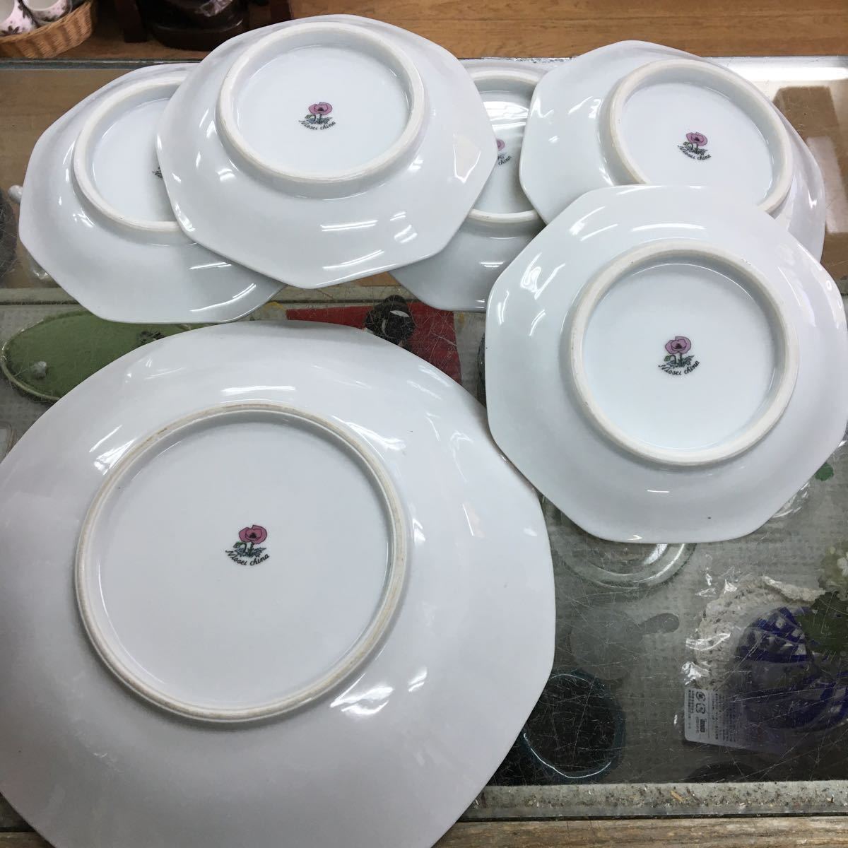 八角皿 | レトロ中華 - 中華 6&frasl;11迄昭和レトロ 平皿 スーパーSALE限定クーポン配布中 角皿 古伊万里 [山水風景文図] 八角絵皿 年代物 染付 kinari 洋食