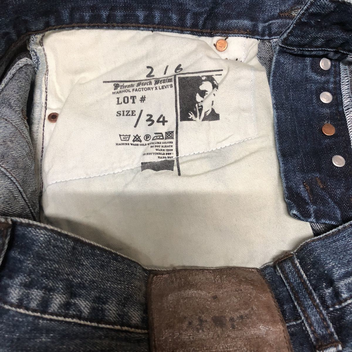 Warhol リーバイス 中古・古着通販LEVI'S アンディーウォーホル別注☆W34 Yahoo!オークション Dr 即決★リーバイス アンディ・ウォーホール別注★W34 ジーンズ LEVI'S×WARHOL FACTORY デニム リペア加工 シリアルナンバー2/6 AR689 3g.