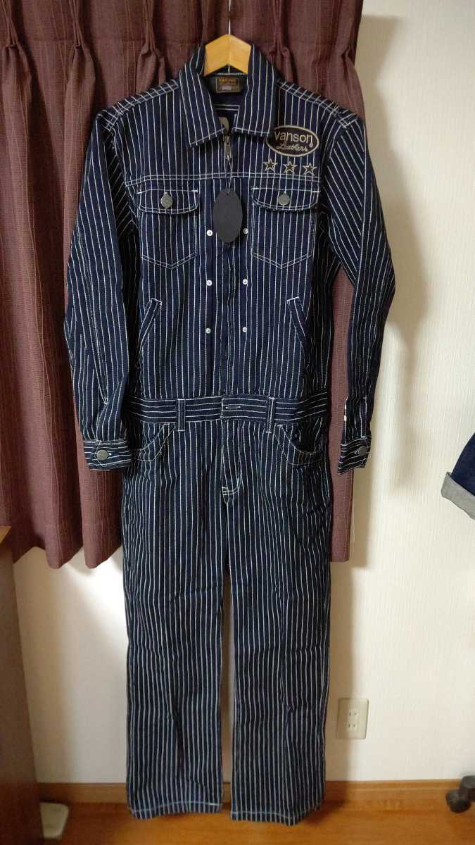 バンソン VANSON ウォバッシュ ストライプ オールインワン つなぎ