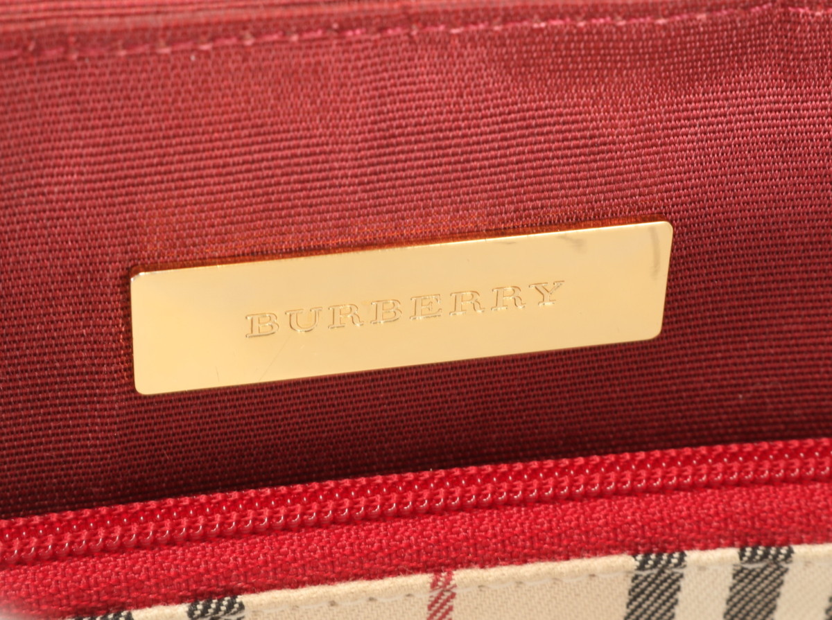ノバチェック BURBERRY バーバリー ハンドバッグ 1円 トートバッグ 極 