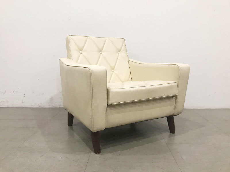 カリモク60 / ソファ / ロビーチェア / 1シーター / アイボリー / 6.9万円