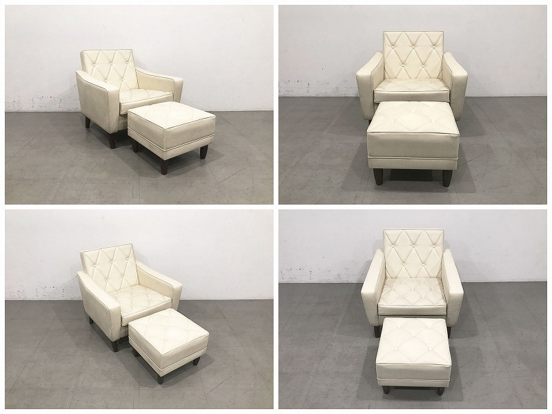 カリモク60 / ソファ / ロビーチェア / 1シーター / アイボリー / 6.9万円