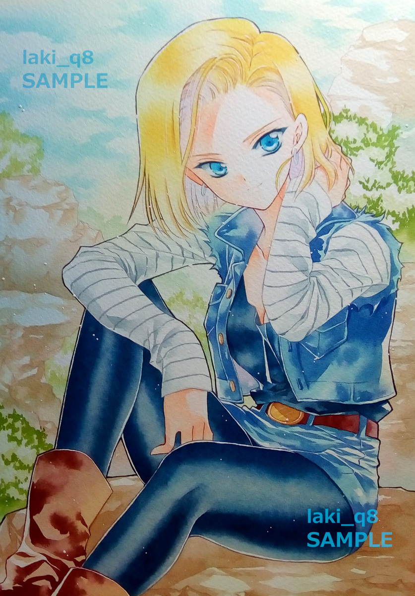 同人手描きイラスト 人造人間18号 ドラゴンボール 25 約a4サイズ水彩紙 手描きイラスト 売買されたオークション情報 Yahooの商品情報をアーカイブ公開 オークファン Aucfan Com