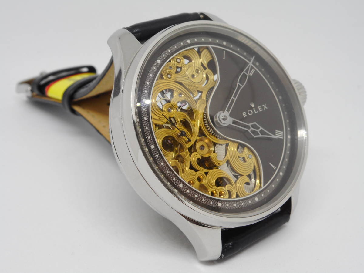 ★1円出品★ロレックス/ROLEX/アンティーク/スケルトン/懐中時計/コンバート/豪華彫金_4