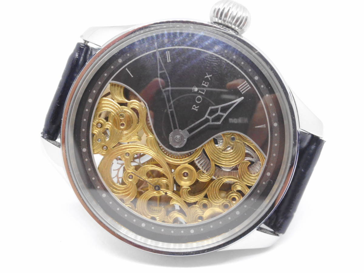 ★1円出品★ロレックス/ROLEX/アンティーク/スケルトン/懐中時計/コンバート/豪華彫金_5