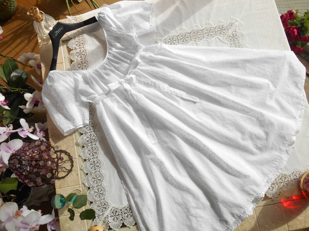 フランスThierry Colson*8万円くらい*爽やかコットンプリントドレス 