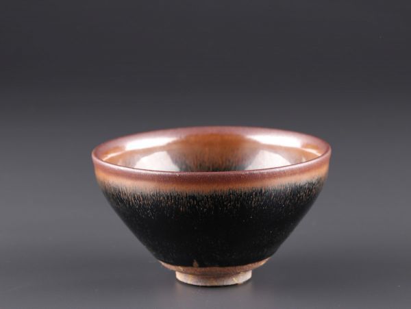 中国古玩 唐物 宋代 時代物 極上品 建窯 初だし品 茶碗 天目 天目