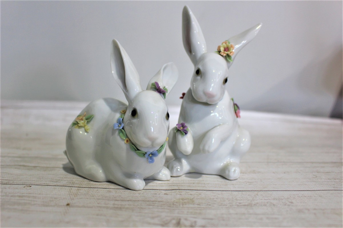 リヤドロ 花飾りの白うさぎ Fine LLADRO リヤドロ【花飾りの白ウサギ