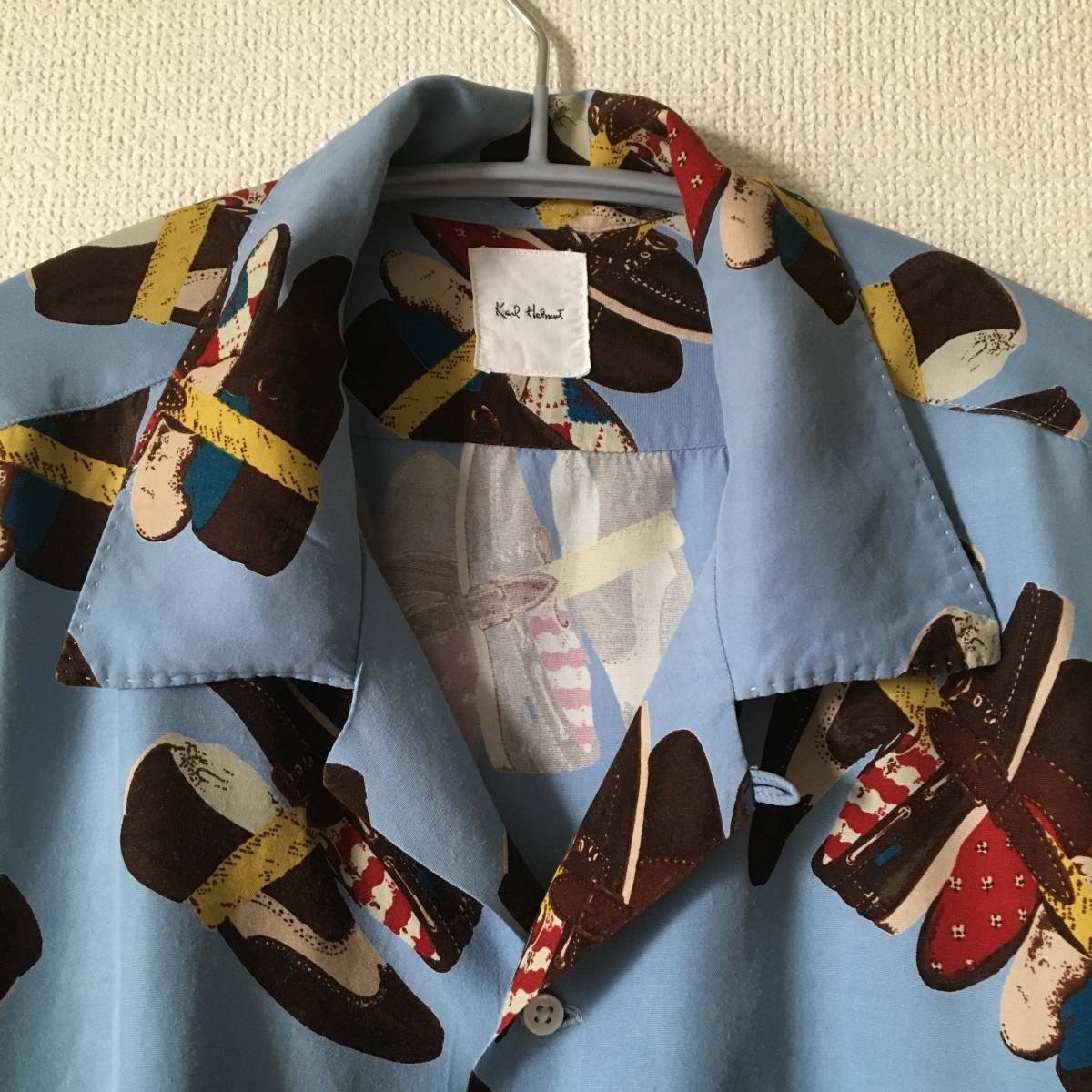 美品*カールヘルム*アロハシャツ*水色*靴*KARL HELMUT*ピンクハウス 