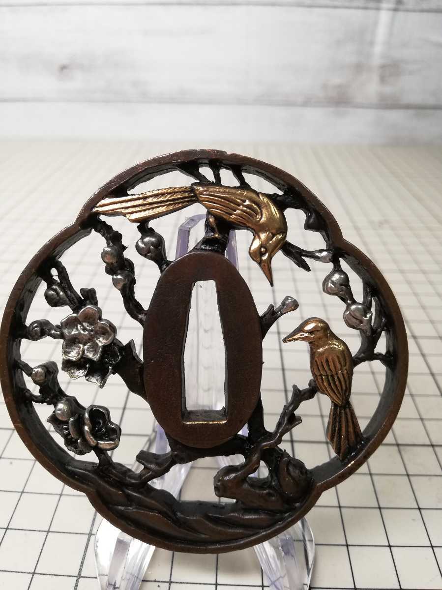 刀鍔 鍔 日本刀装具 銅地 細工 刀装具 絵金銀 拵製作用