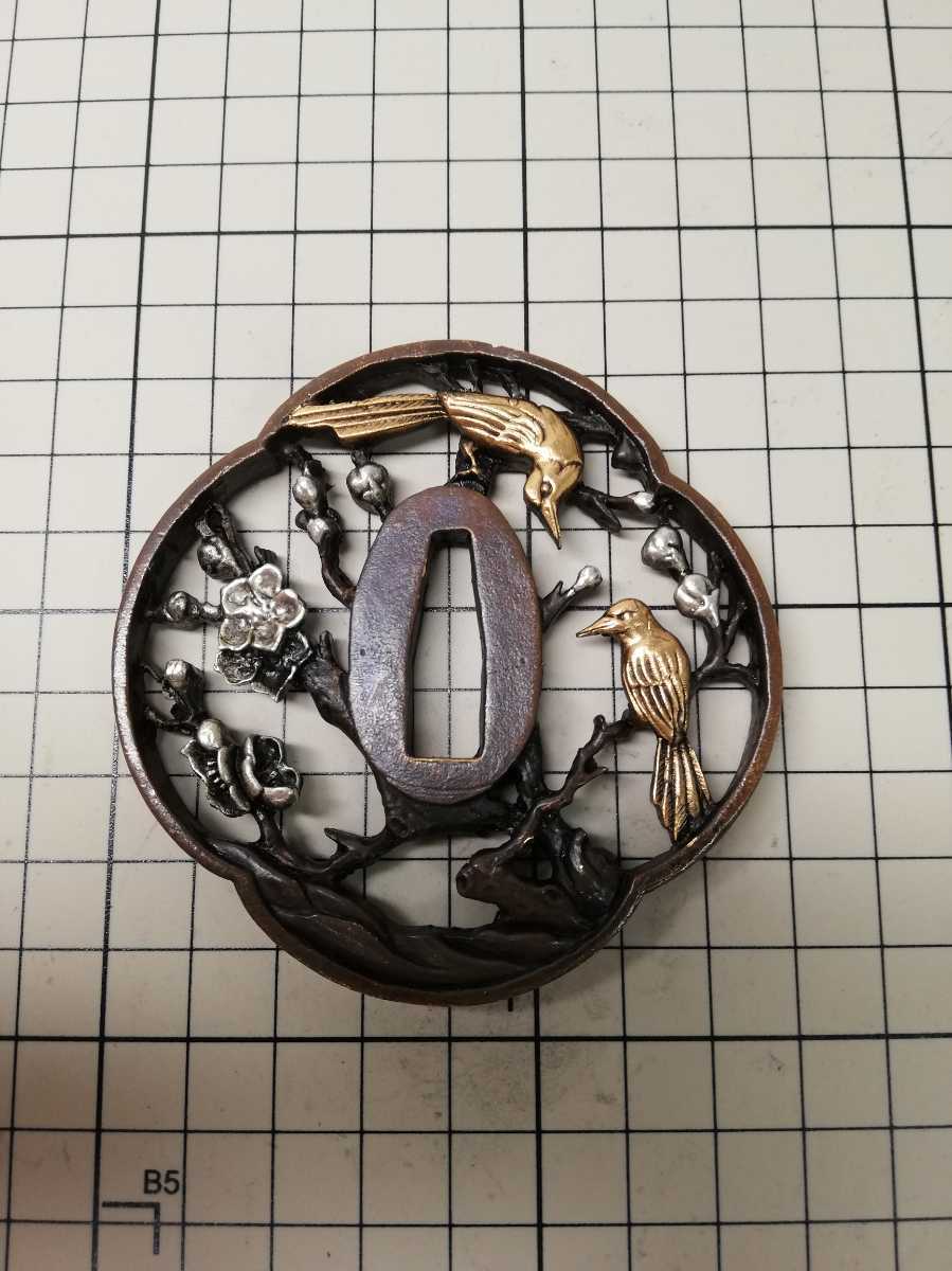 刀鍔 鍔 日本刀装具 銅地 細工 刀装具 絵金銀 拵製作用
