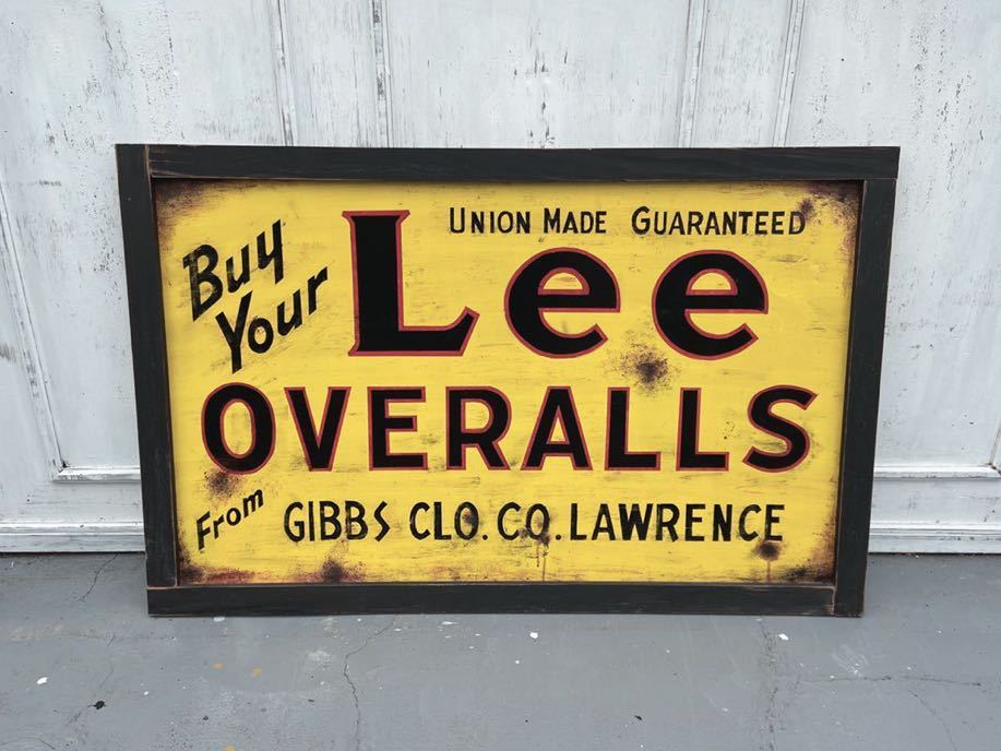 1920年代Lee オーバーオール看板 ヴィンテージ Lee 看板 Overalls Buddy Vintage オーバーオール サイン | Denim Doll