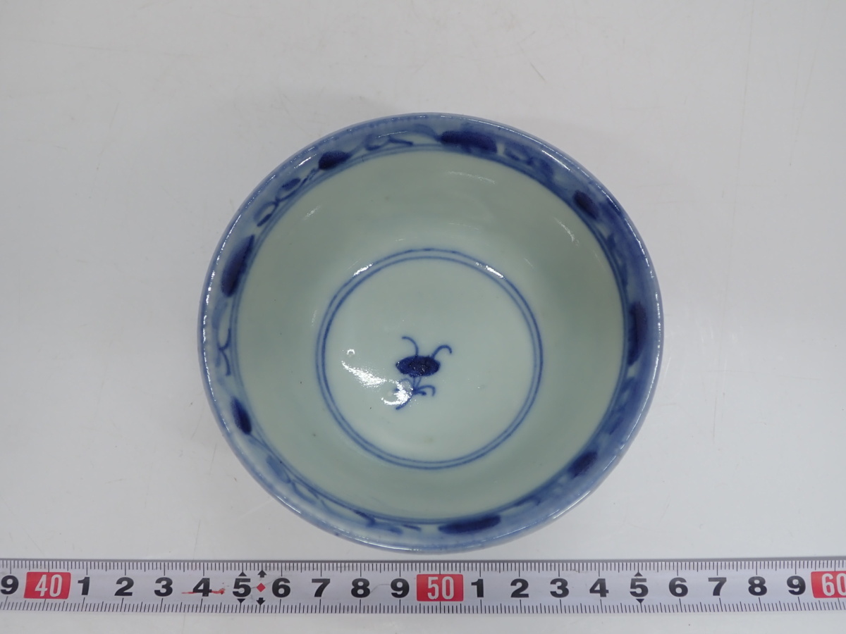 中国清朝期 染付小椀5客 直径：9.7㎝ C473Y 60サイズ 清 陶芸