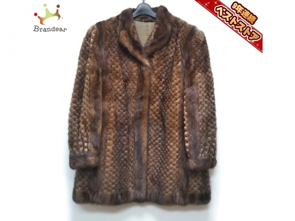 レディース 美品 SAGA MINK サガミンク 金サガ ハーフコート ブラウン系 11