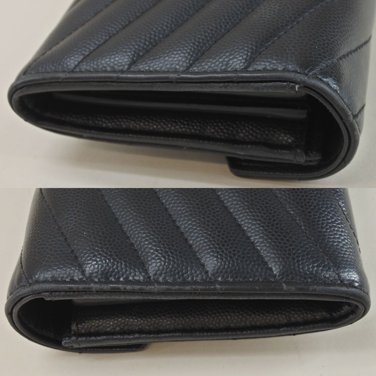 SAINT サンローラン 長財布 YSL ブラックレザー ジャンク品 質屋かん