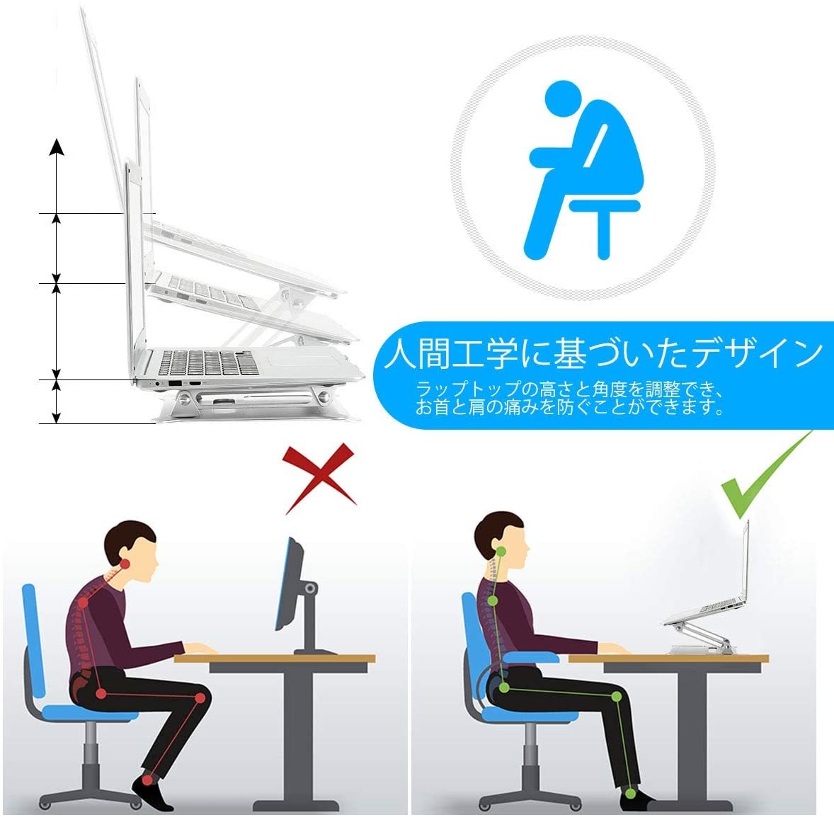 Urmust ラップトップ ノートブック スタンドホルダー 15.6インチまで