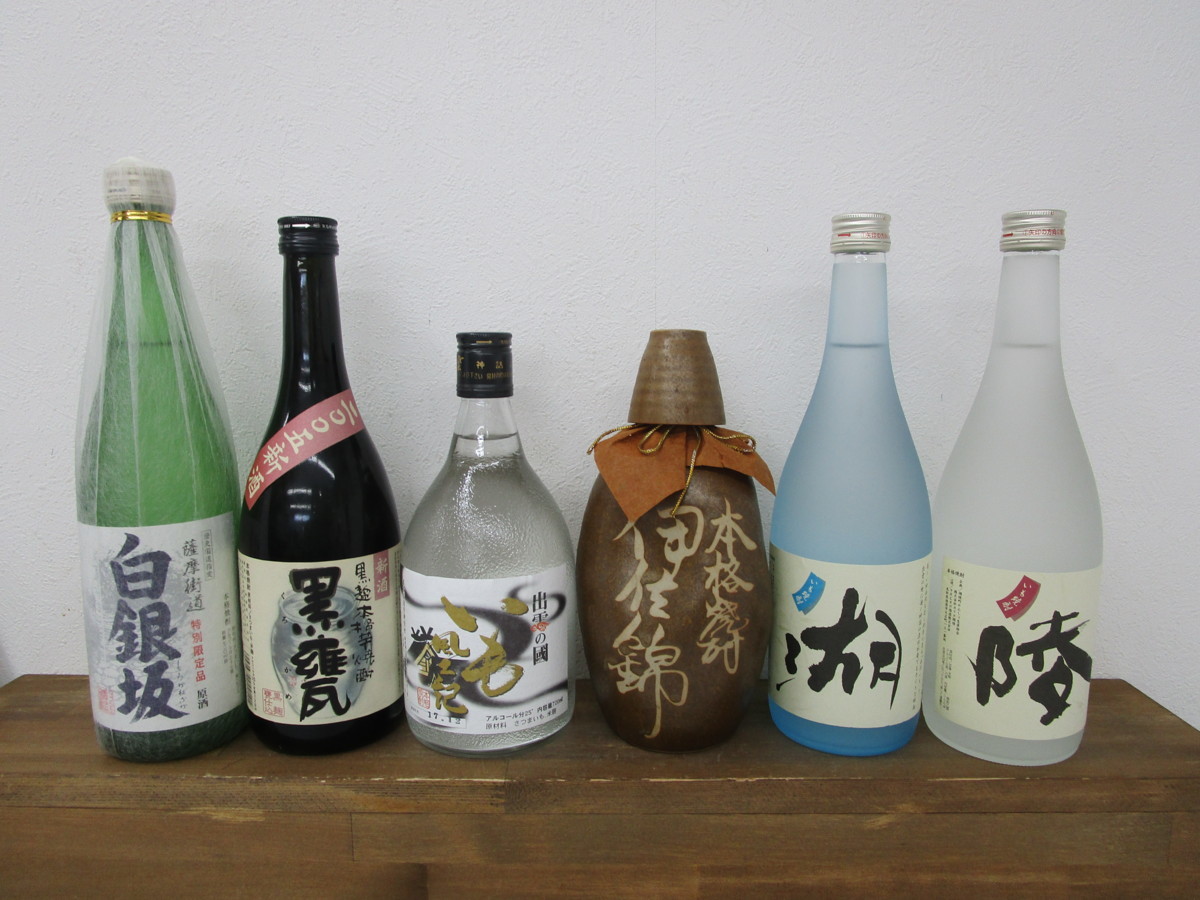 6本セット 芋焼酎色々 伊佐錦 黒甕 白銀坂など 720ml 未開栓 古酒 1円スタート/7-31-17(芋焼酎)｜売買されたオークション情報、yahooの商品情報をアーカイブ公開 - オークファン 芋焼酎