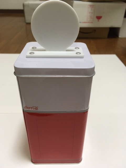 新品・未使用　コカ・コーラのビンテージ風自動販売機風　ブリキ製貯金箱_3