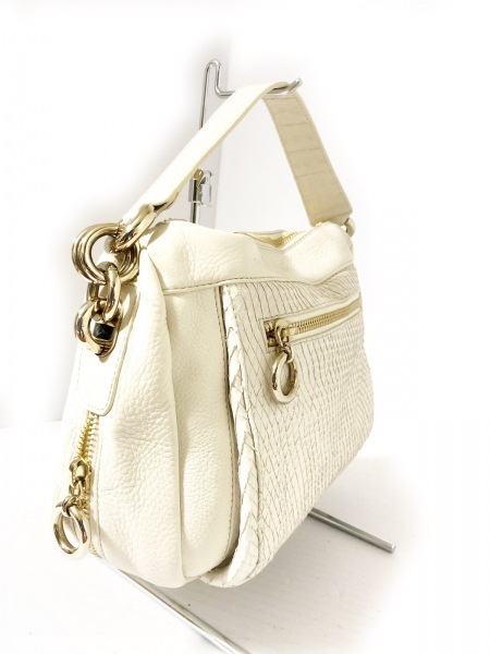 フルラ FURLA ハンドバッグ レザー×パイソン アイボリー バッグ