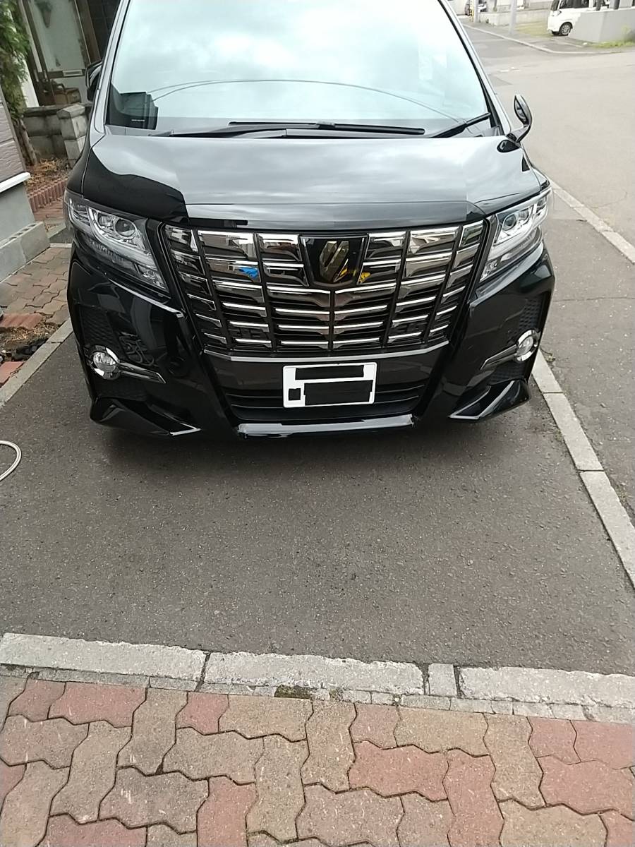 30 アルファード 前期 ボンネット フード モール 202黒　送料無料_1