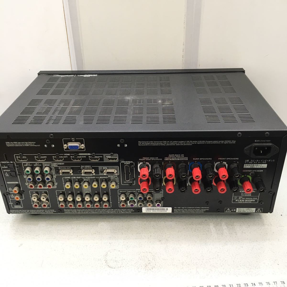 ONKYO TX-SA608 AVアンプ オンキョー - 7.1ch | アンプ メルカリ 「tx