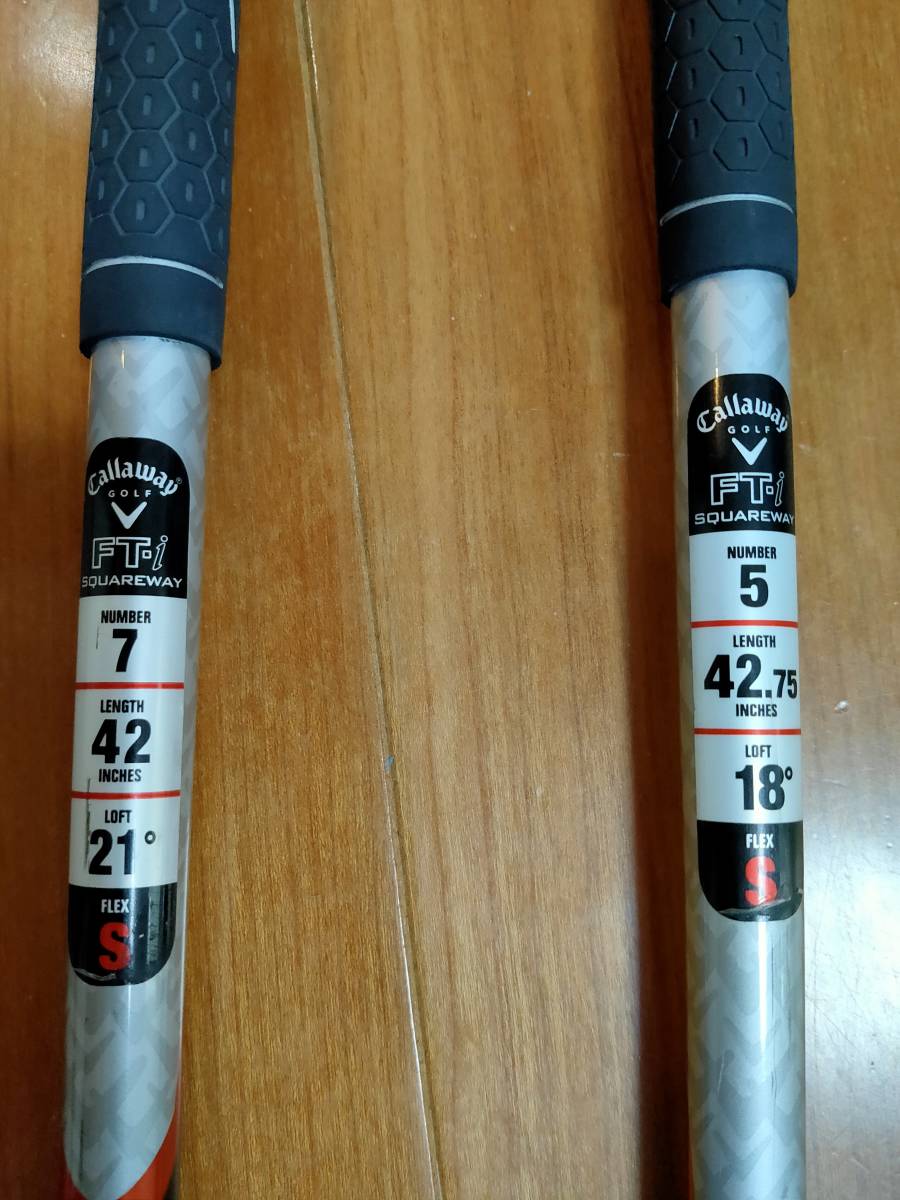 中古 キャロウェイ FT-i SQUAREWAY 5W 18° & 7W 21° 2本セット 純正シャフト フレックスS スクエアウェイ　　_6