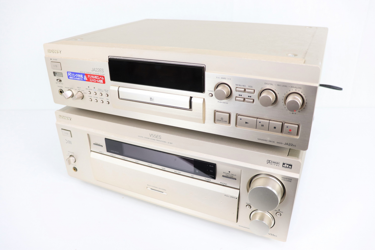 ト葛】 SONY ソニー MDS-JA22ES MDデッキ レコーダー TA-V55ES AV