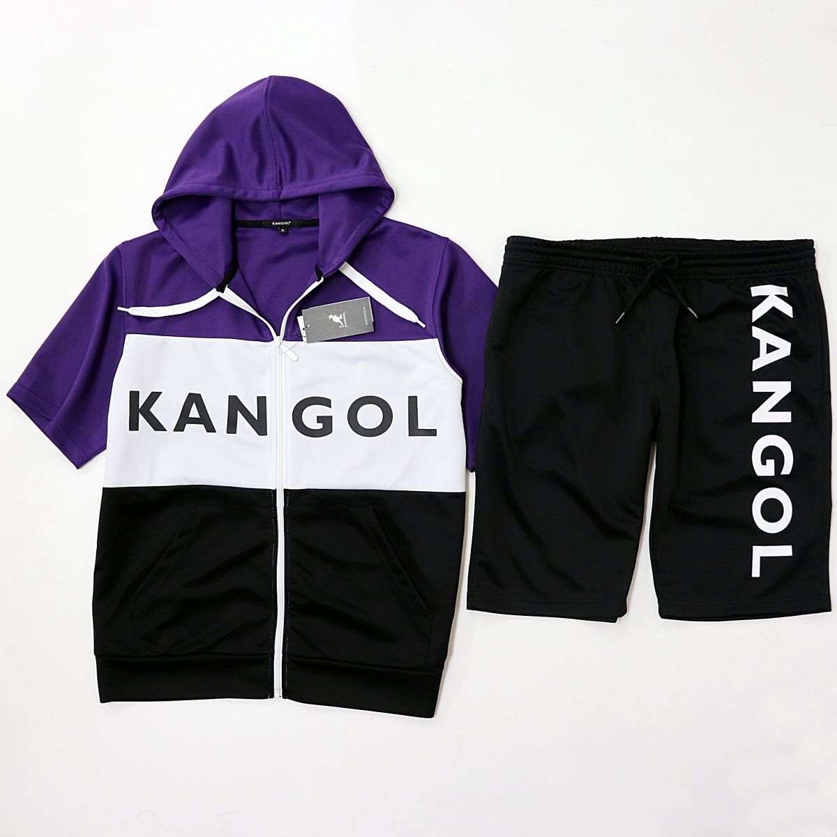 大人気，新品 カンゴール KANGOL 特大サイズ BIGサイズ パーカー ジャージ パンツ スーツ 上下セット 黒 紫 QQ SET882497-22-3L 一 五 QWER(その他)｜売買されたオークション情報、yahooの商品情報をアーカイブ公開 - ジャージ