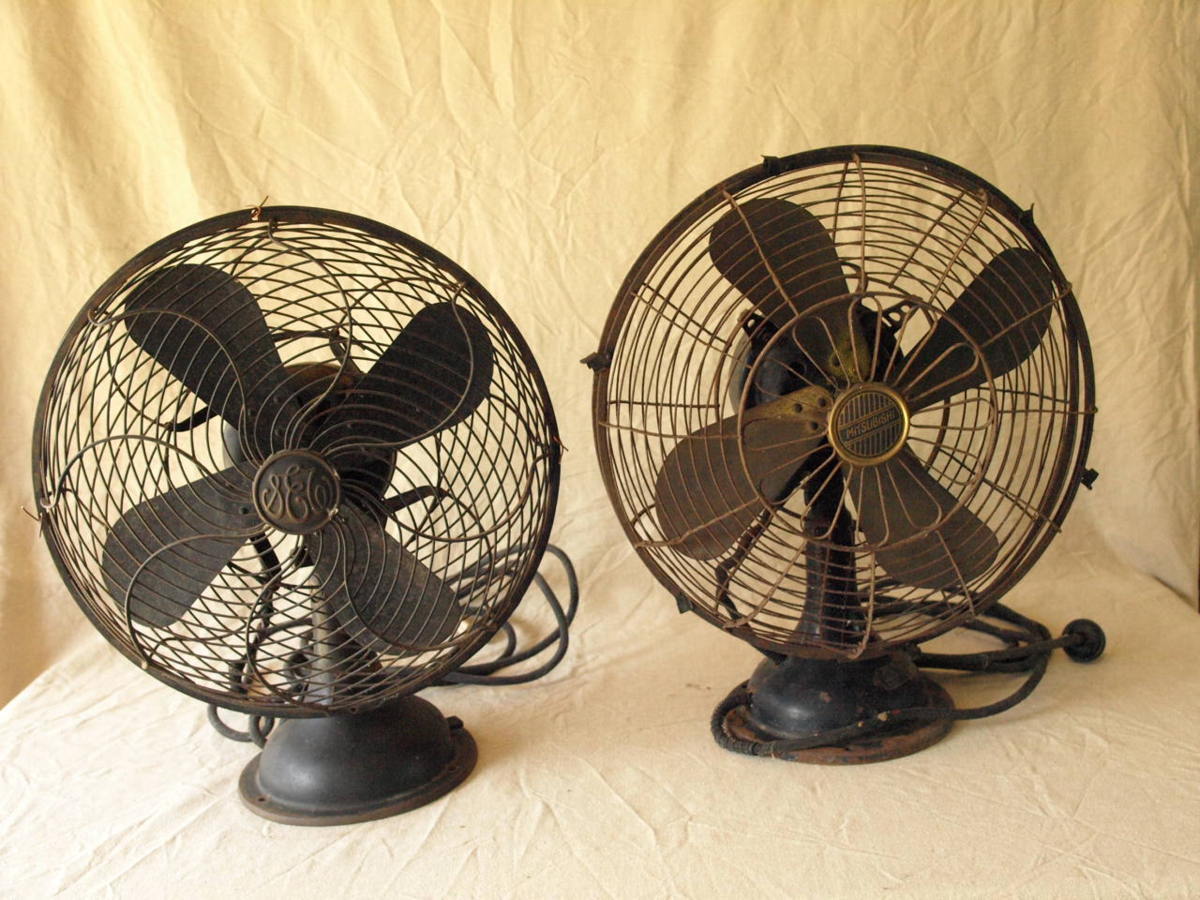 扇風機 動作品 三菱 鉄製 アンティーク 戦前 古い芝浦扇風機 蔵出 