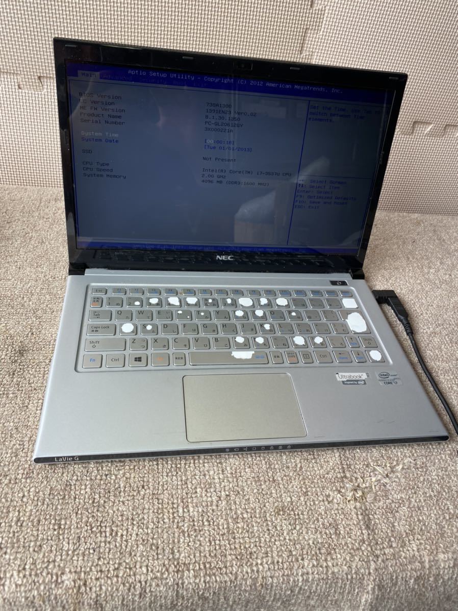 178)NEC Lavie G PC-GL20612GY Core i7-3537U ジャンク品 NEC 178)NEC Lavie G PC-GL20612GY Core i7-3537U ジャンク品 NEC