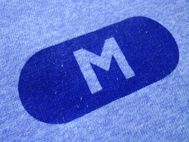 レア★80s USA製 チャンピオン カプセルロゴ Tシャツ 青霜 M ビンテージ 無地 Champion USA製 80\u0027s Little More M