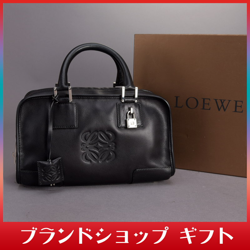 【限定セール，新品】 1円 LOEWE ロエベ アマソナ28 ハンドバッグ 定価248 400円 ブラック レザー アナグラム カデナ付き の黒 高級感 鞄 M4.6/e.g(ハンドバッグ)｜売買されたオークション情報、yahooの商品情報をアーカイ 女性用