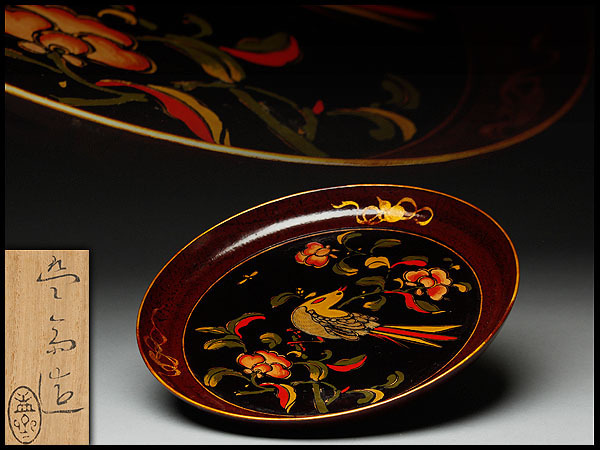 文化遺産オンライン 花鳥密陀絵盆 作品を知る 景徳鎮窯 収蔵品詳細